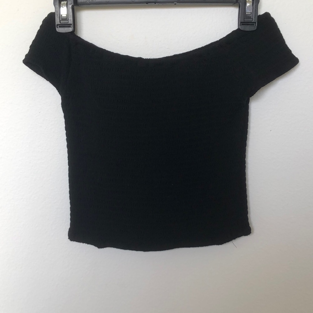 Brandy Melville black off the shoulder crop top